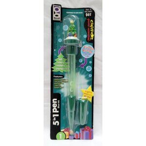 Vintage Geddes Christmas Wonderland Light-Up 5-In-1 Pen Blue Ink #15856 NOS